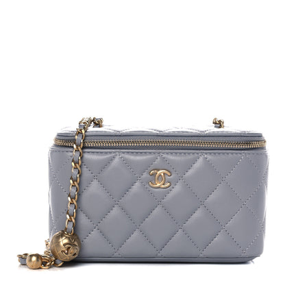 Chanel Lambskin Quilted Small Pearl Crush Vanity Case With Chain Grey 1 of 13