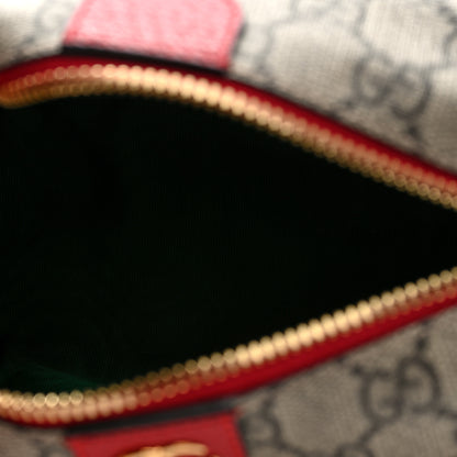 Gucci Soft GG Supreme Monogram Calfskin Small Ophidia Cosmetic Case Beige Ebony Hibiscus Red 5 of 8