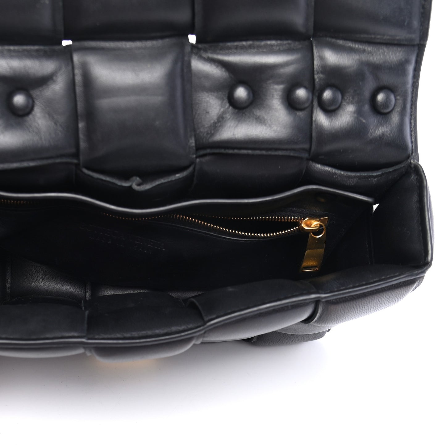 Lambskin Maxi Intreccio Padded Chain Cassette Crossbody Bag Black