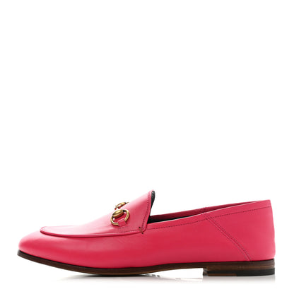 Gucci Lambskin Womens Brixton Horsebit Loafers 35.5 Hot Pink 1 of 13