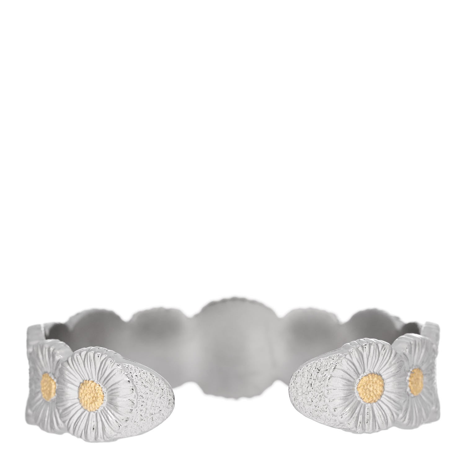 Buccellati Sterling Silver Vermeil Blossoms Daisy Narrow Cuff Bracelet 2 of 4