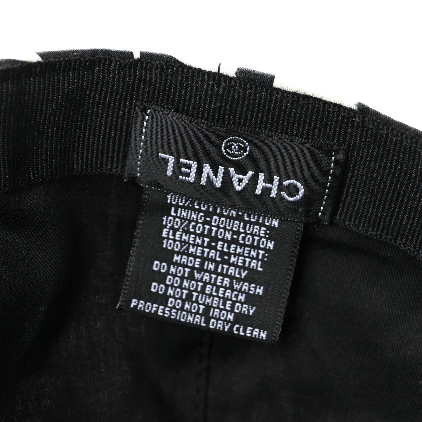 Cotton Cap Hat Black White