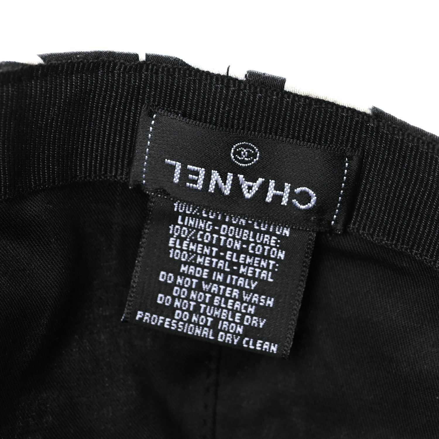 Chanel Cotton Cap Hat Black White 7 of 7