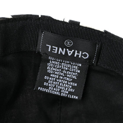 Chanel Cotton Cap Hat Black White 7 of 7