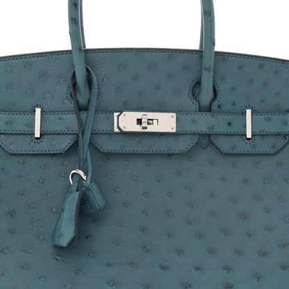 Hermes Ostrich Birkin 30 Cobalt 8 of 12