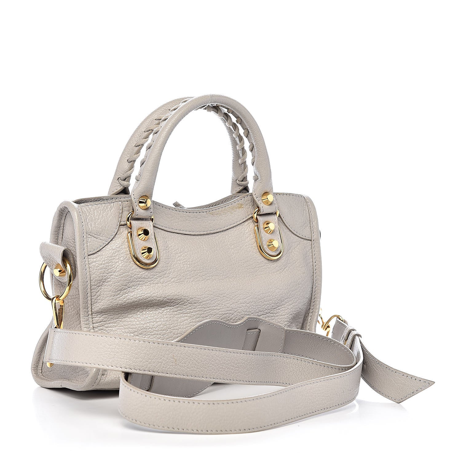 Balenciaga Chevre Gold Metallic Edge Hardware Mini City Gris Clair Gris Perle 3 of 11