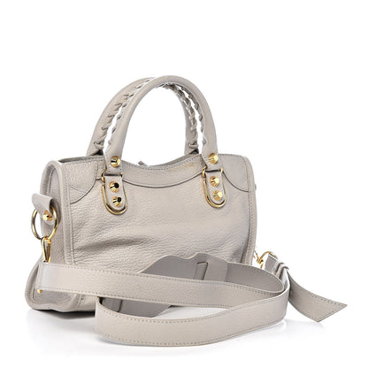 Balenciaga Chevre Gold Metallic Edge Hardware Mini City Gris Clair Gris Perle 3 of 11