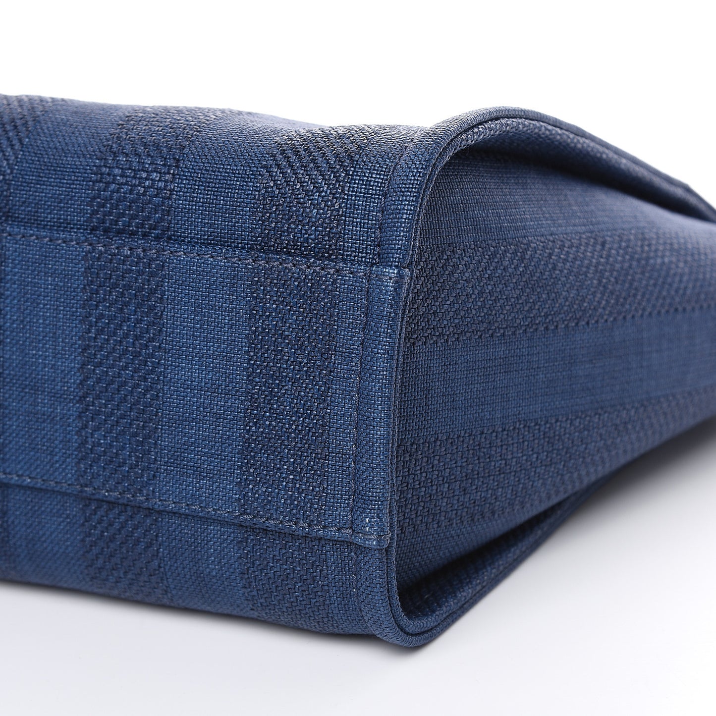 Mixed Fibers Striped Small Deauville Tote Navy Blue