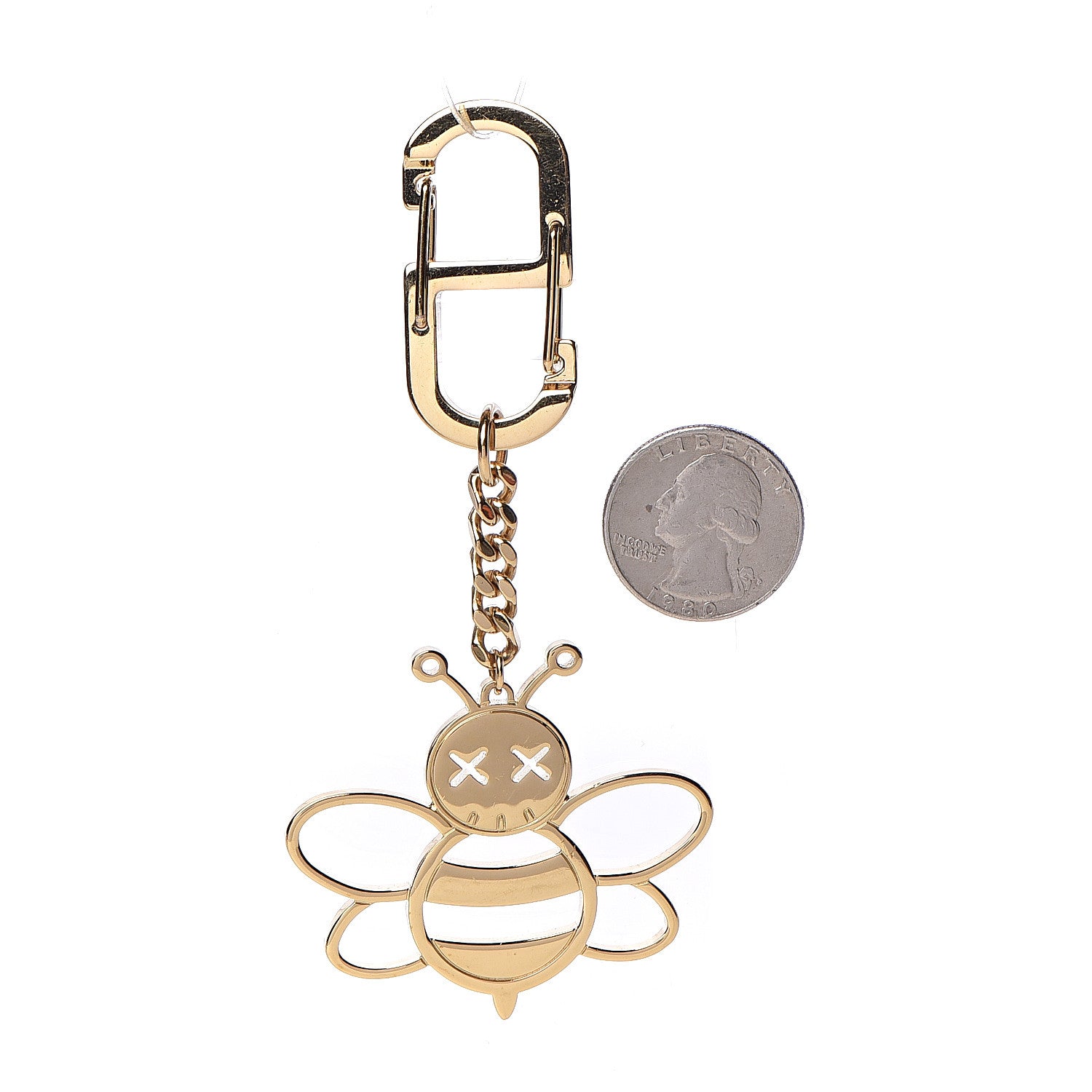 Christian Dior x KAWS Brass Bee Charm Key Ring Gold 2 of 4