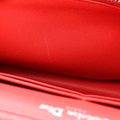 Christian Dior Grained Calfskin Diorama Wallet on Chain Pouch Rouge Vif 10 of 12