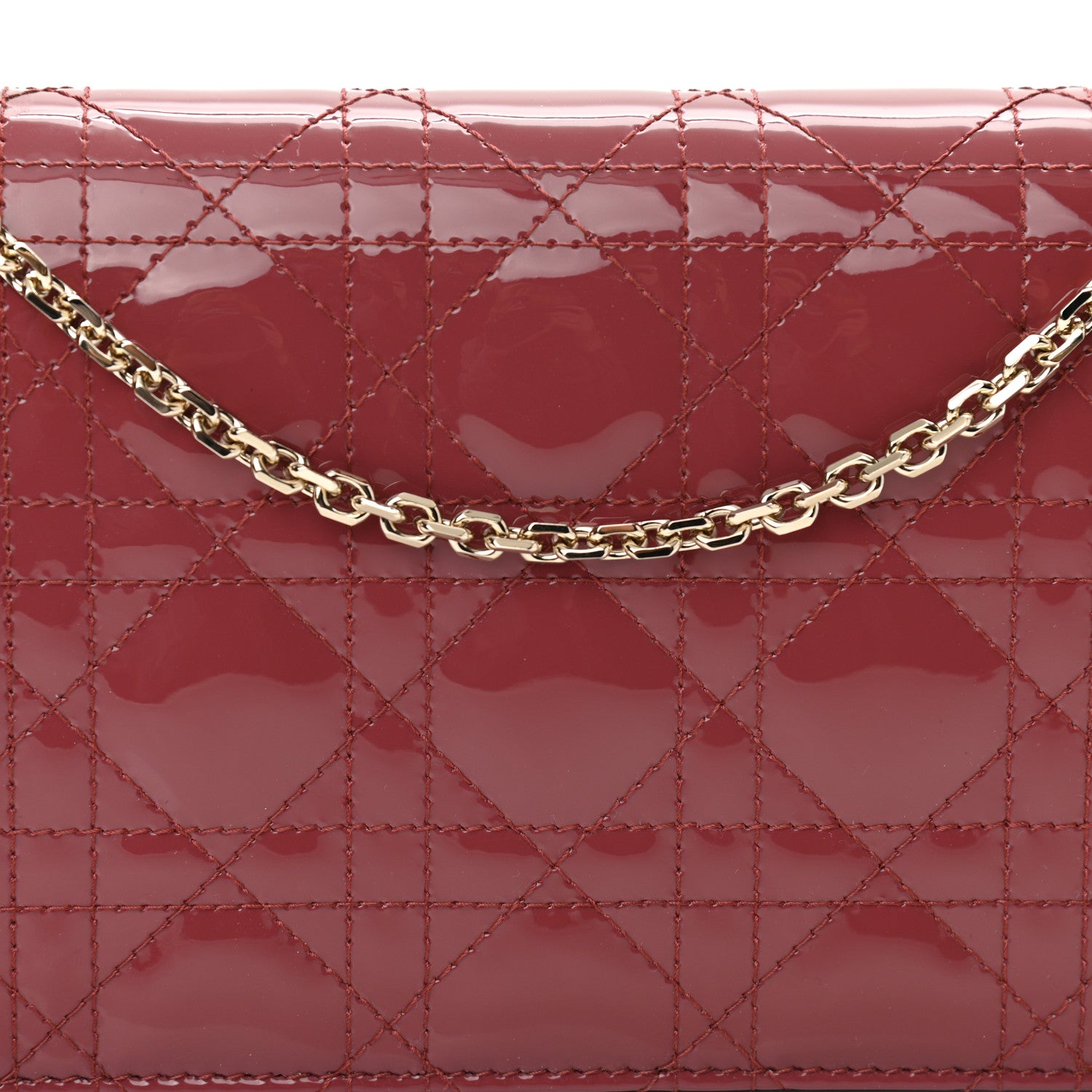 Christian Dior Patent Cannage Lady Dior Clutch Mallow Rose 9 of 10