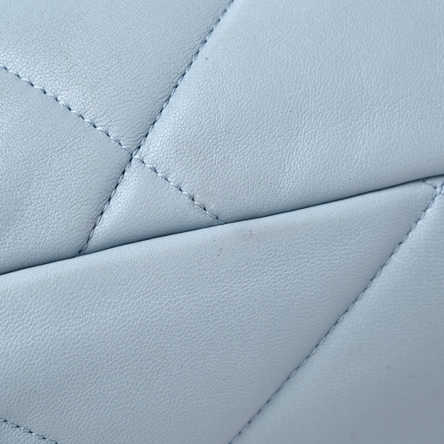 Chanel Goatskin Quilted Maxi Chanel 19 Flap Light Blue 11 of 12
