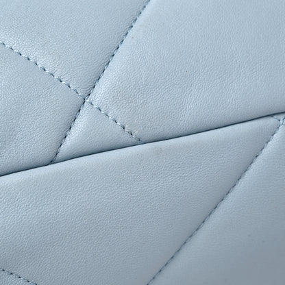 Chanel Goatskin Quilted Maxi Chanel 19 Flap Light Blue 11 of 12