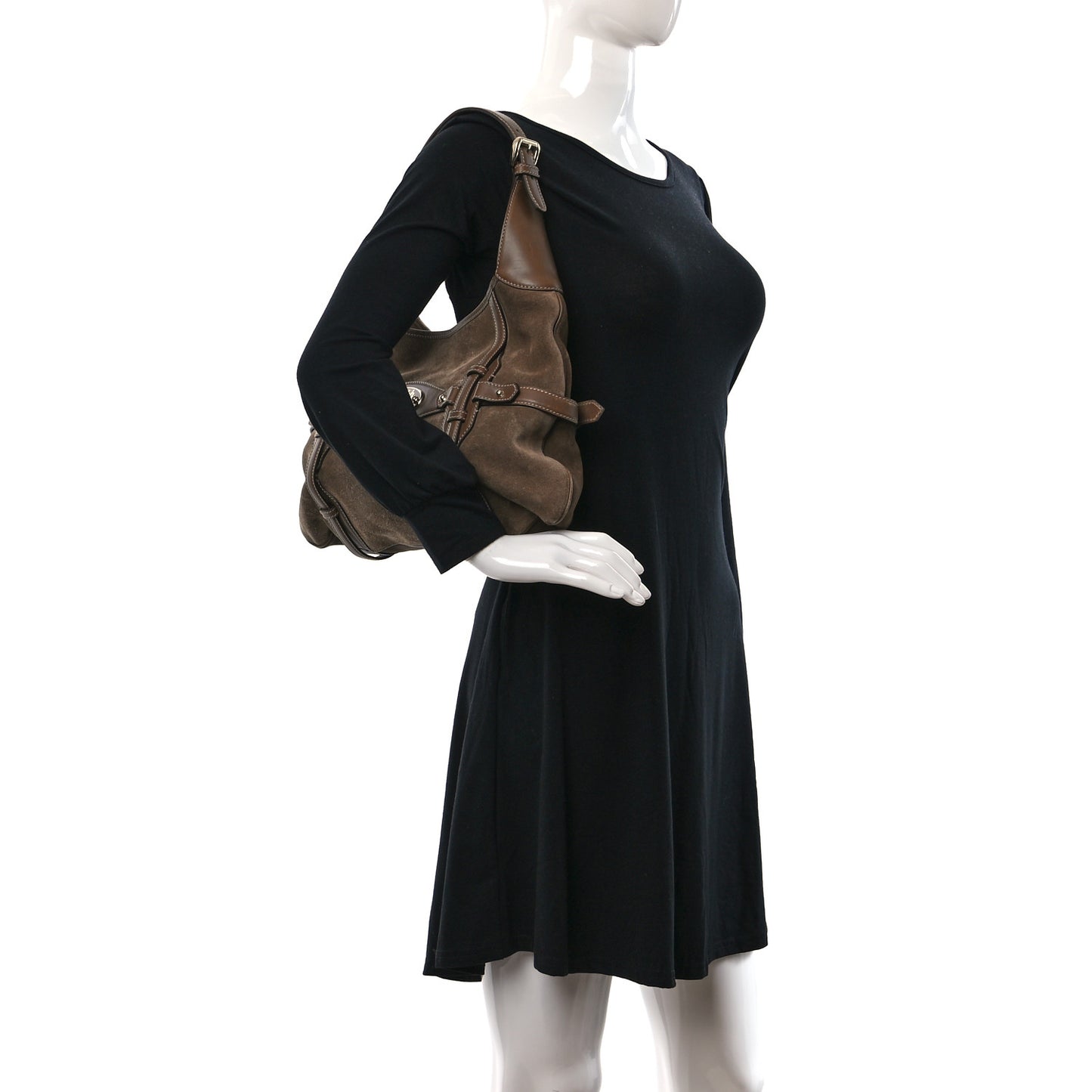 Suede Calfskin Large Horsebit 85th Anniversary Hobo Brown