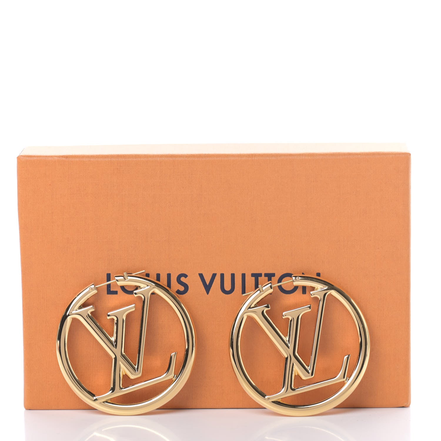 Louis Vuitton Metal Louise Hoop Earrings Gold 6 of 6