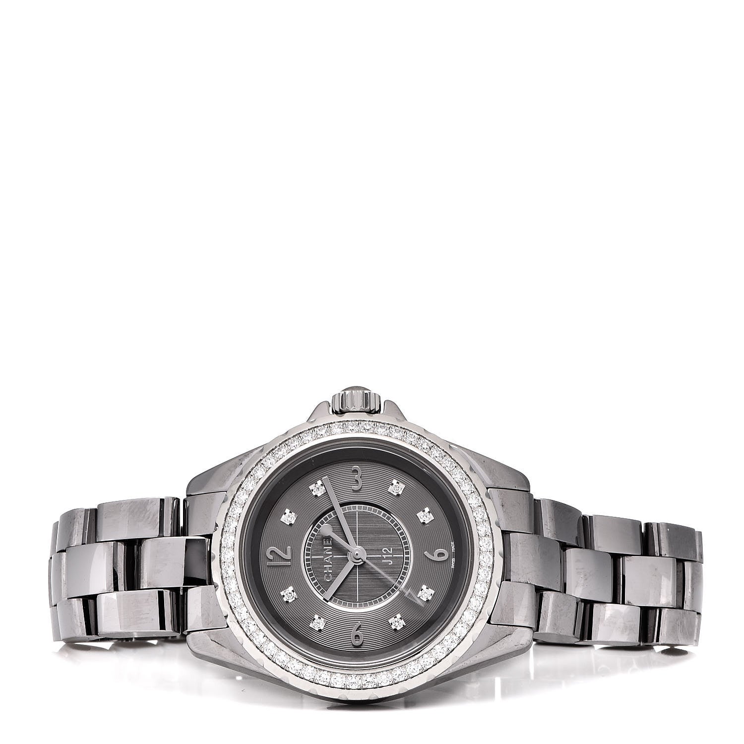 Chanel Titanium Ceramic Diamond Bezel 33mm J12 Quartz Watch 3 of 7
