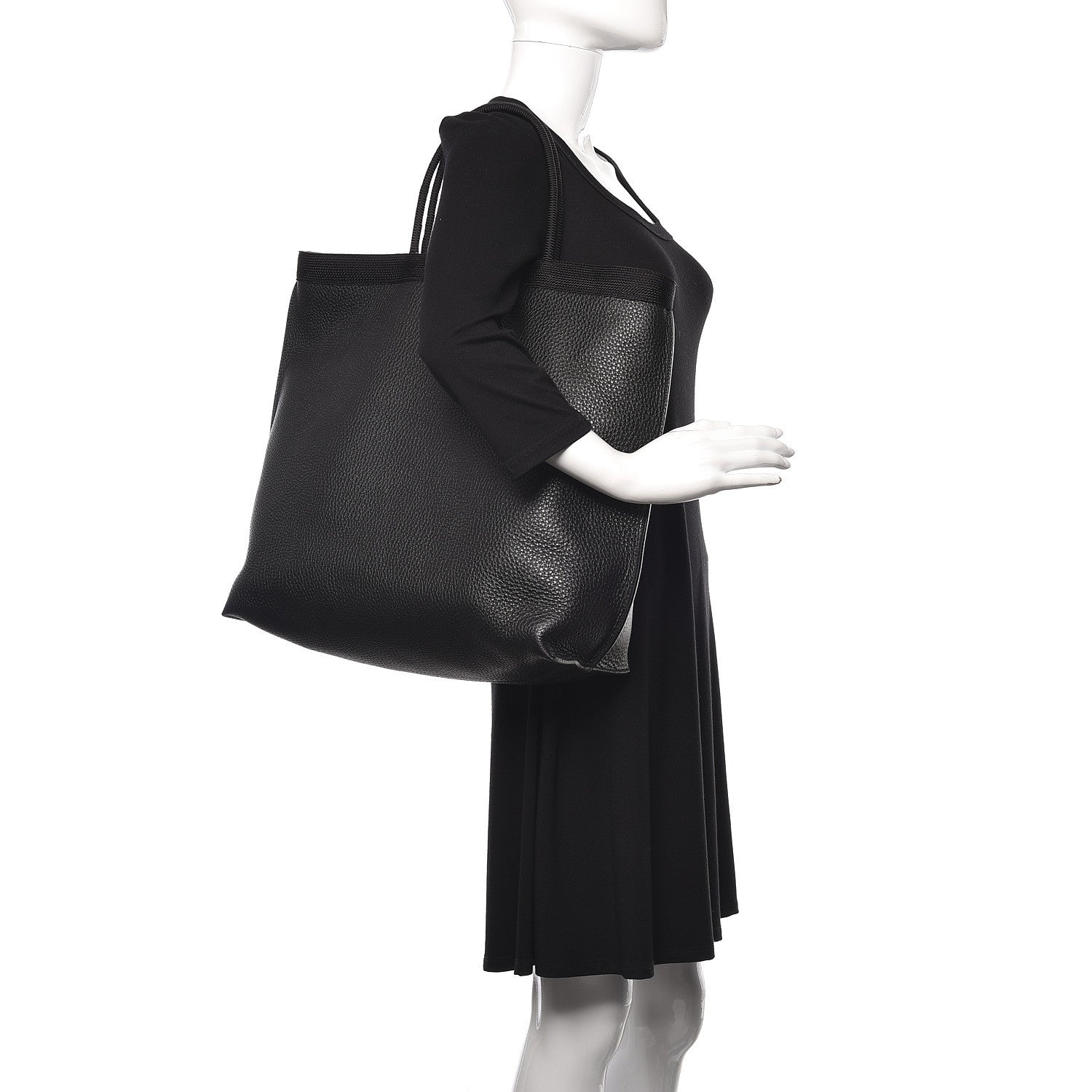 Saint Laurent Grained Calfskin Patti Tote Black 2 of 10