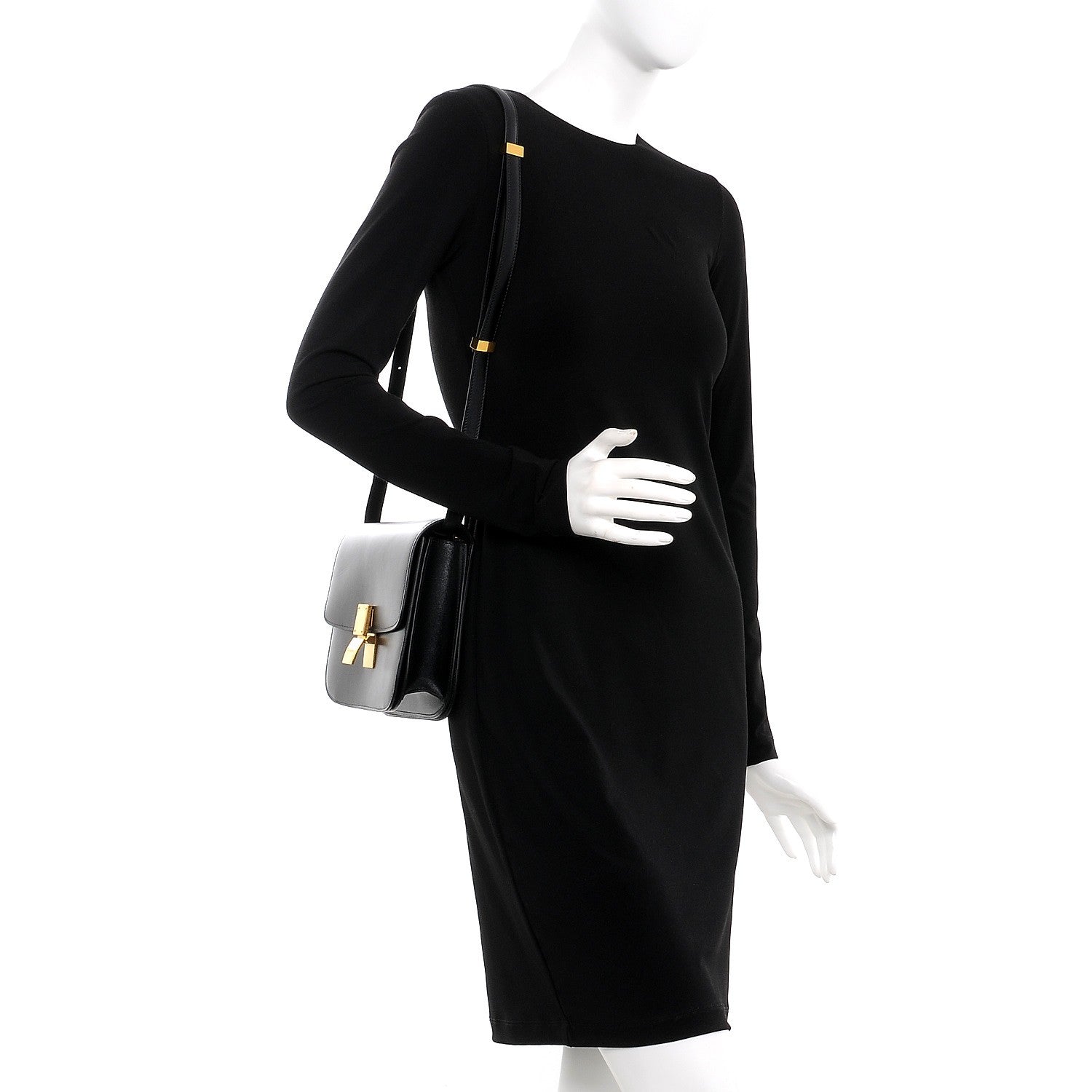 Celine Box Calfskin Medium Classic Box Flap Bag Black 2 of 8