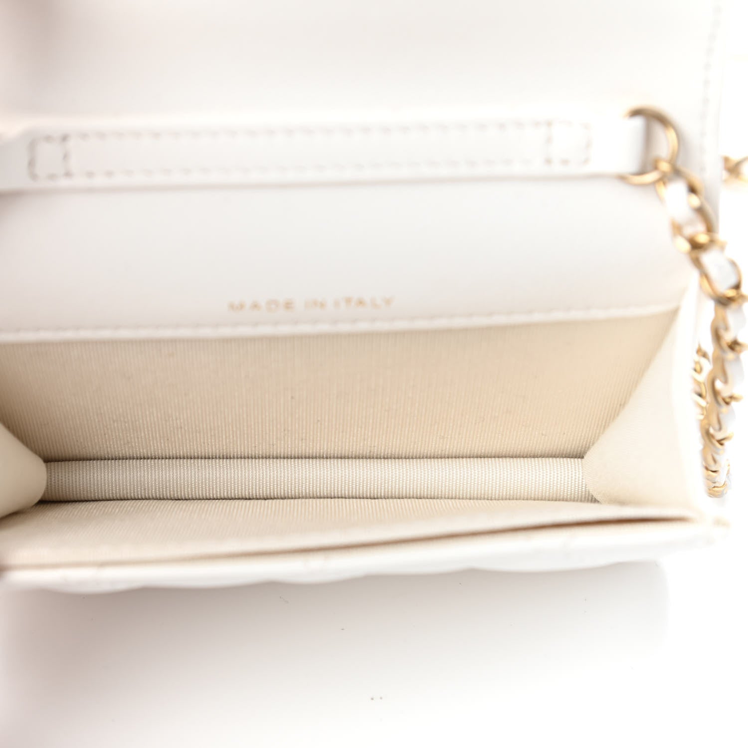 Chanel Lambskin Quilted Romance Clutch With Chain White 4 of 9
