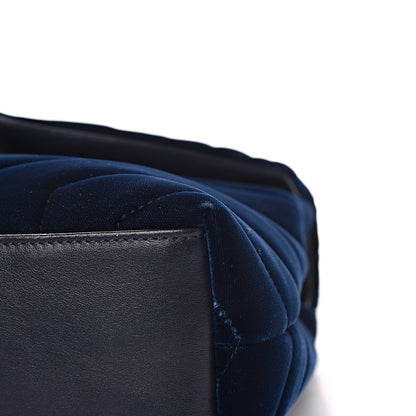 Saint Laurent Velvet Y Quilted Monogram Small Loulou Chain Satchel Medium Blue 17 of 21