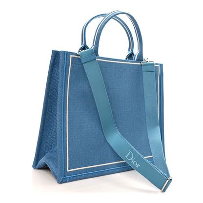 Christian Dior Canvas Embroidered Medium Ulysses Book Tote Blue 3 of 10