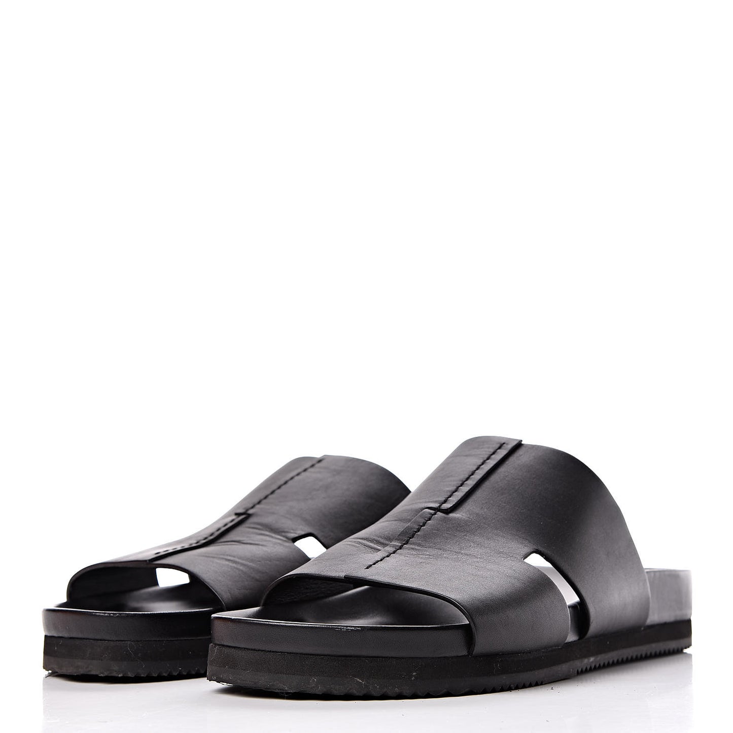 Calfskin Mens H Sandals 43 Black