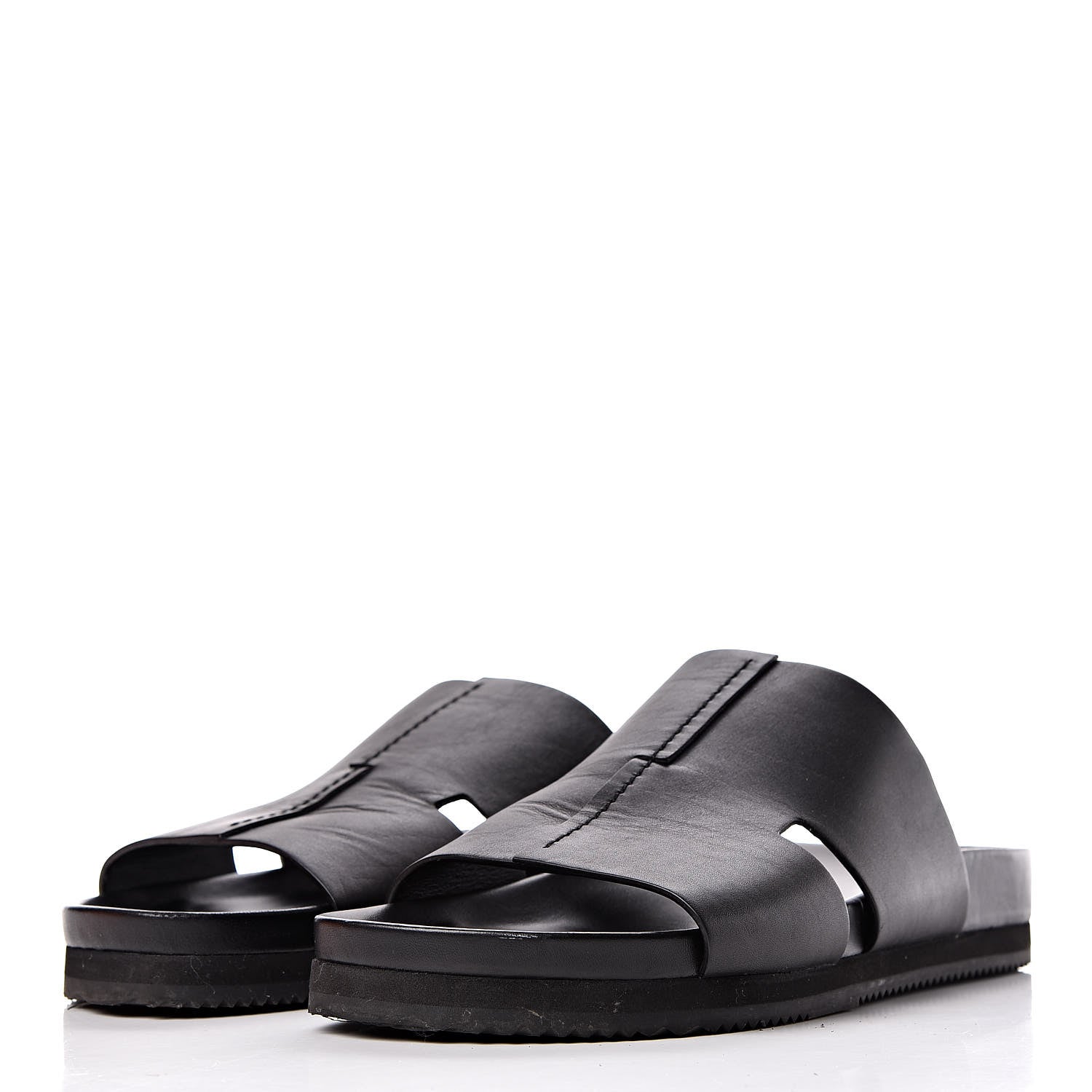 Hermes Calfskin Mens H Sandals 43 Black 3 of 11
