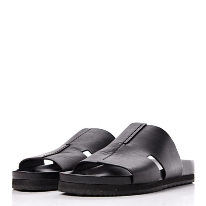 Hermes Calfskin Mens H Sandals 43 Black 3 of 11