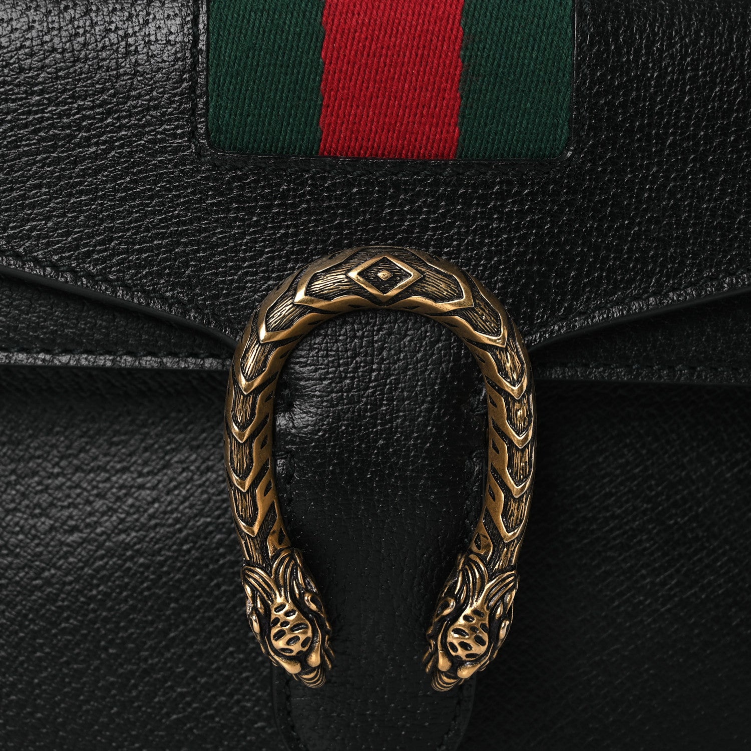 Gucci Calfskin Web Mini Dionysus Shoulder Bag Black 9 of 12