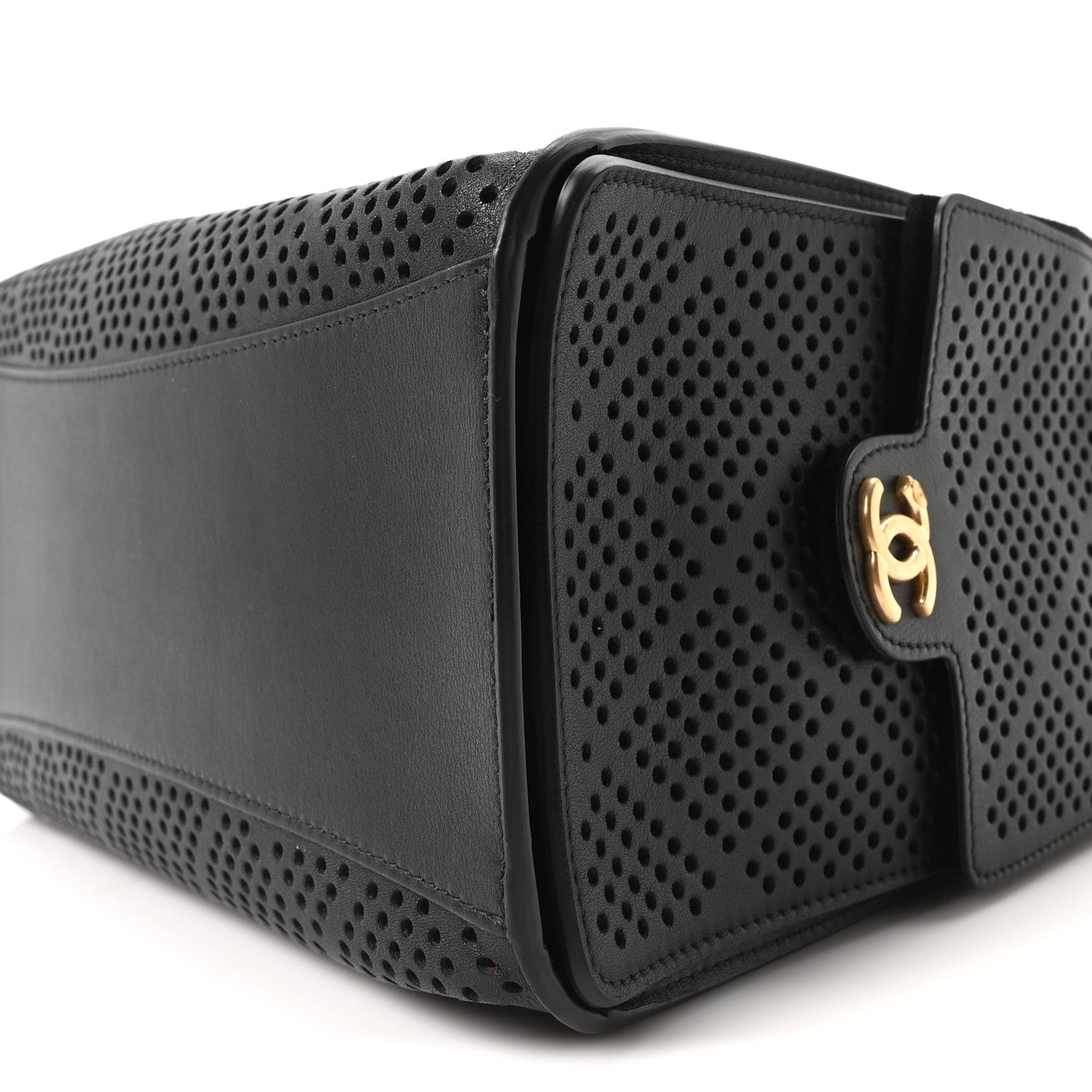 Chanel Perforated Calfskin Small Chanel 25 Handbag Black 1822906