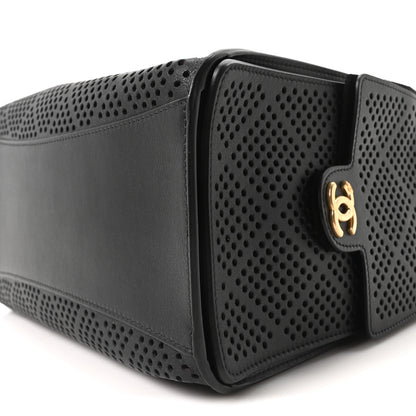 Chanel Perforated Calfskin Small Chanel 25 Handbag Black 10 of 10