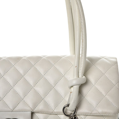 Chanel Calfskin Quilted Large Cambon Flap White Black 16 of 23