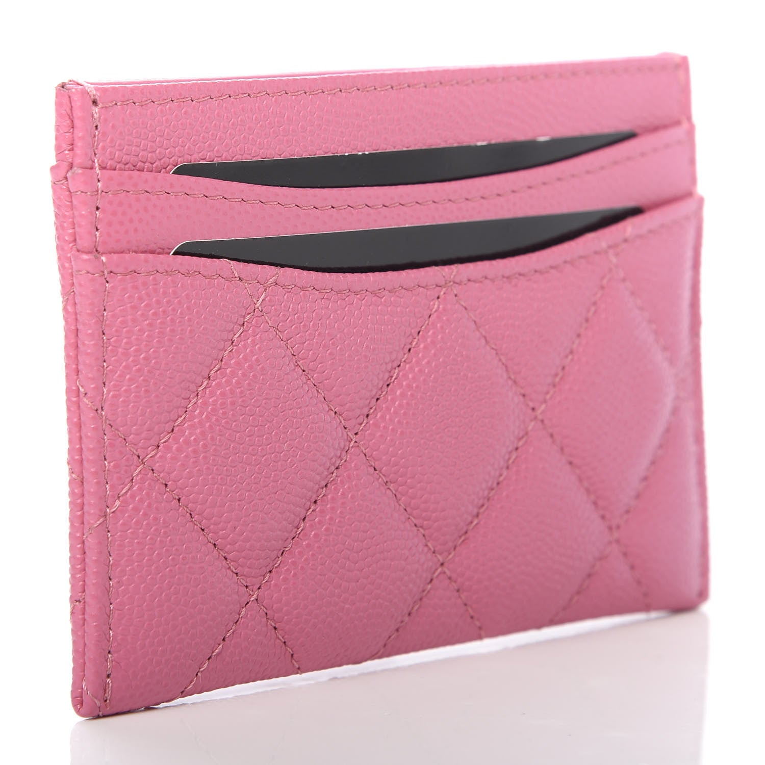 Chanel Caviar Quilted Card Holder Pink 3 of 9