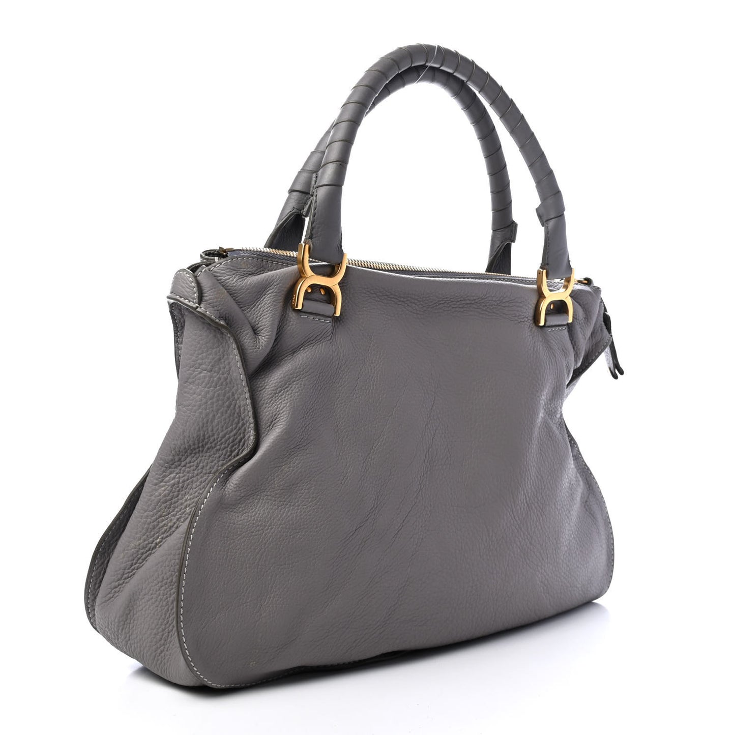 Calfskin Large Marcie Satchel Cashmere Grey