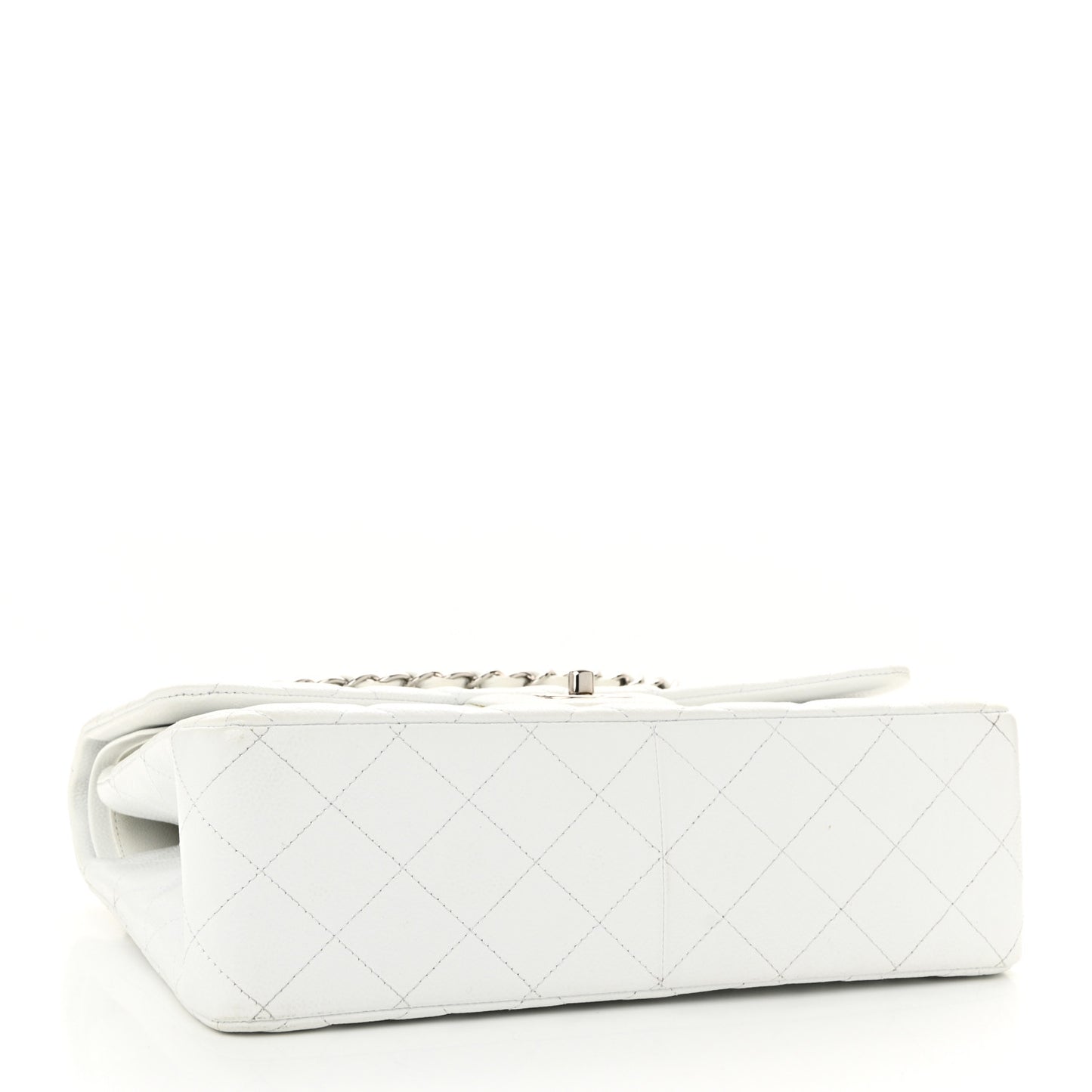 Caviar Quilted Jumbo Double Flap White