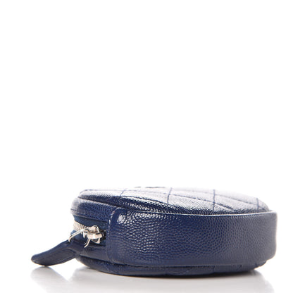 Chanel Caviar Quilted Zip Around Classic Coin Purse Navy Blue 4 of 8