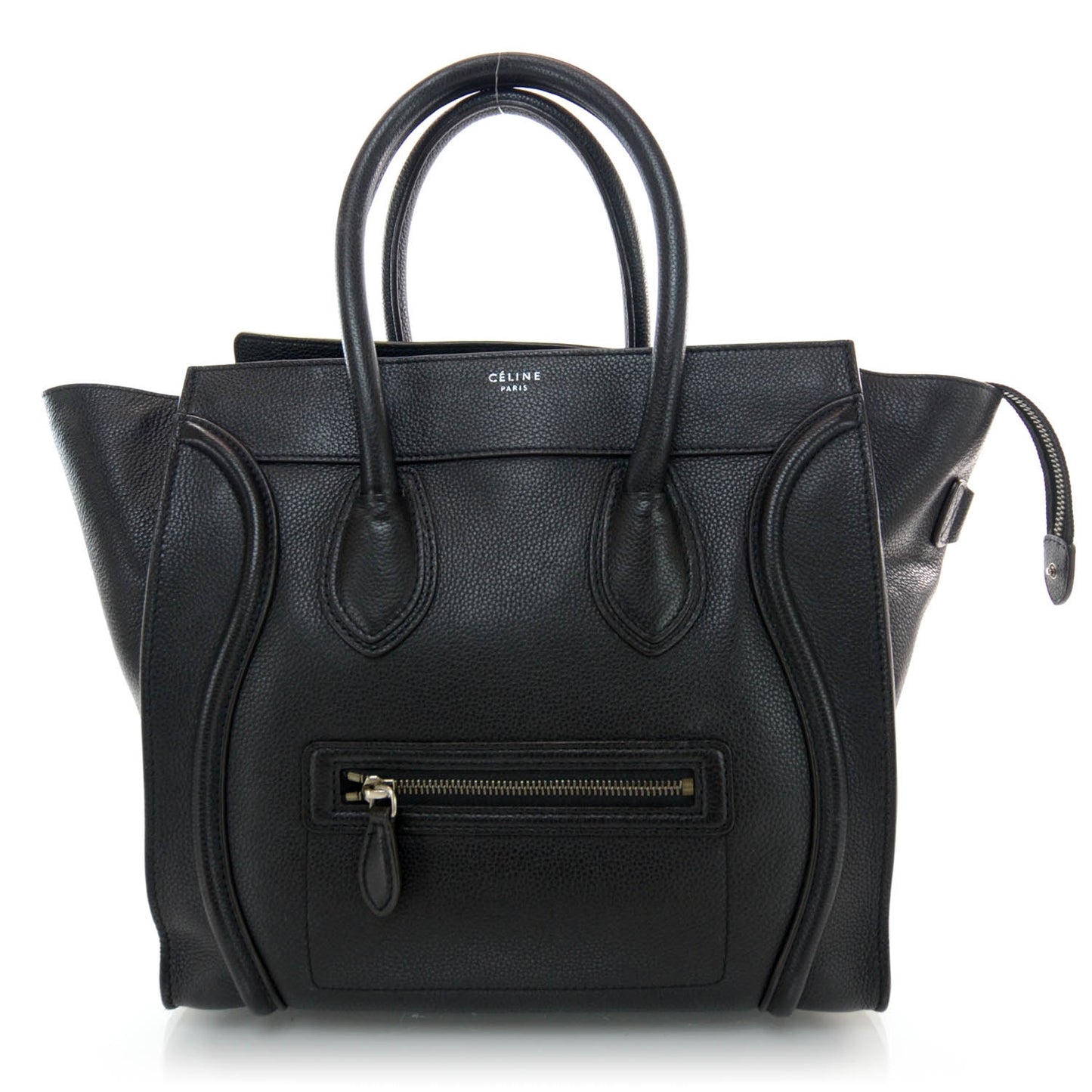 Drummed Calfskin Mini Luggage Black