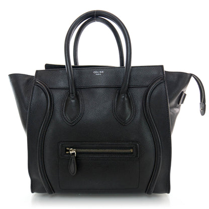 Celine Drummed Calfskin Mini Luggage Black 1 of 8