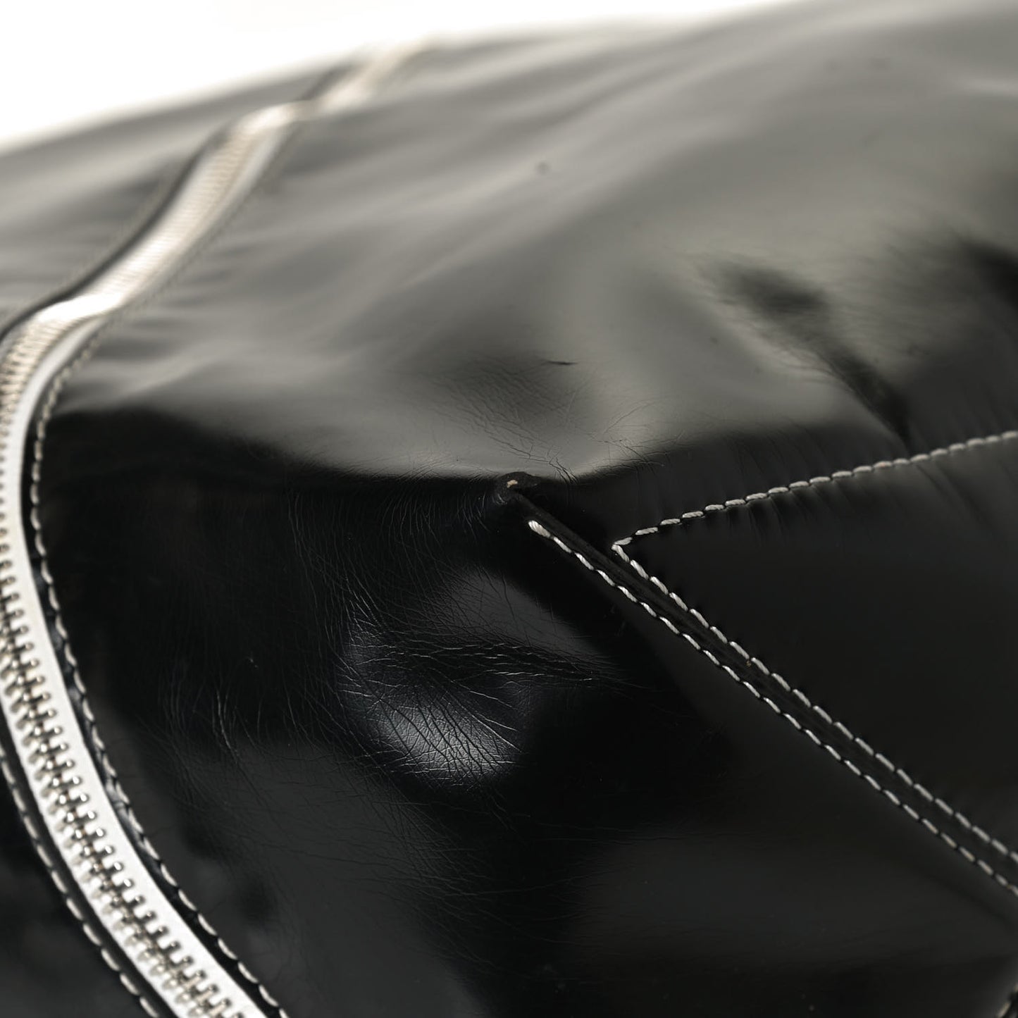 Calfskin Large Cire Zip Hobo Black
