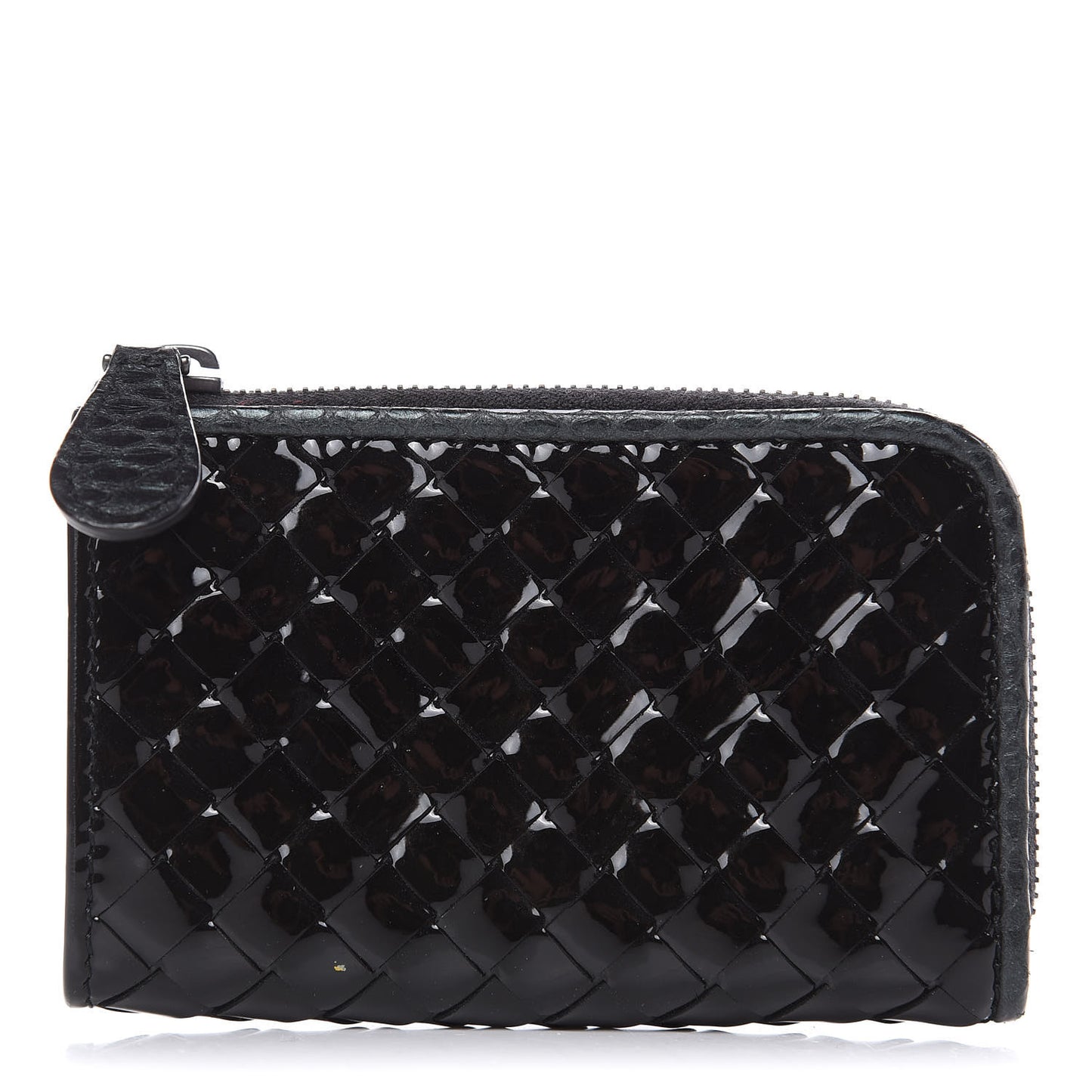 Patent Watersnake Intrecciato Coin Purse Black