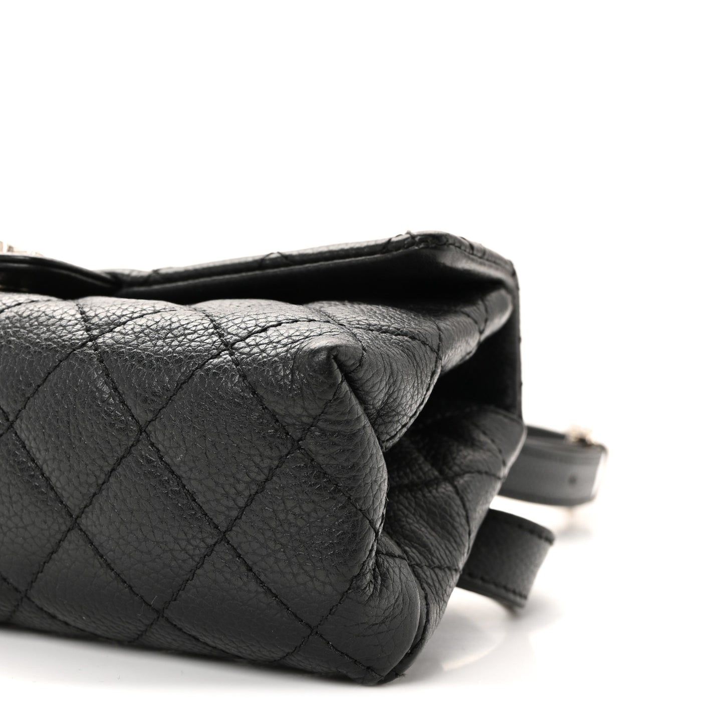 Grained Calfskin Quilted 2.55 Reissue Flap Belt Bag Clutch Black