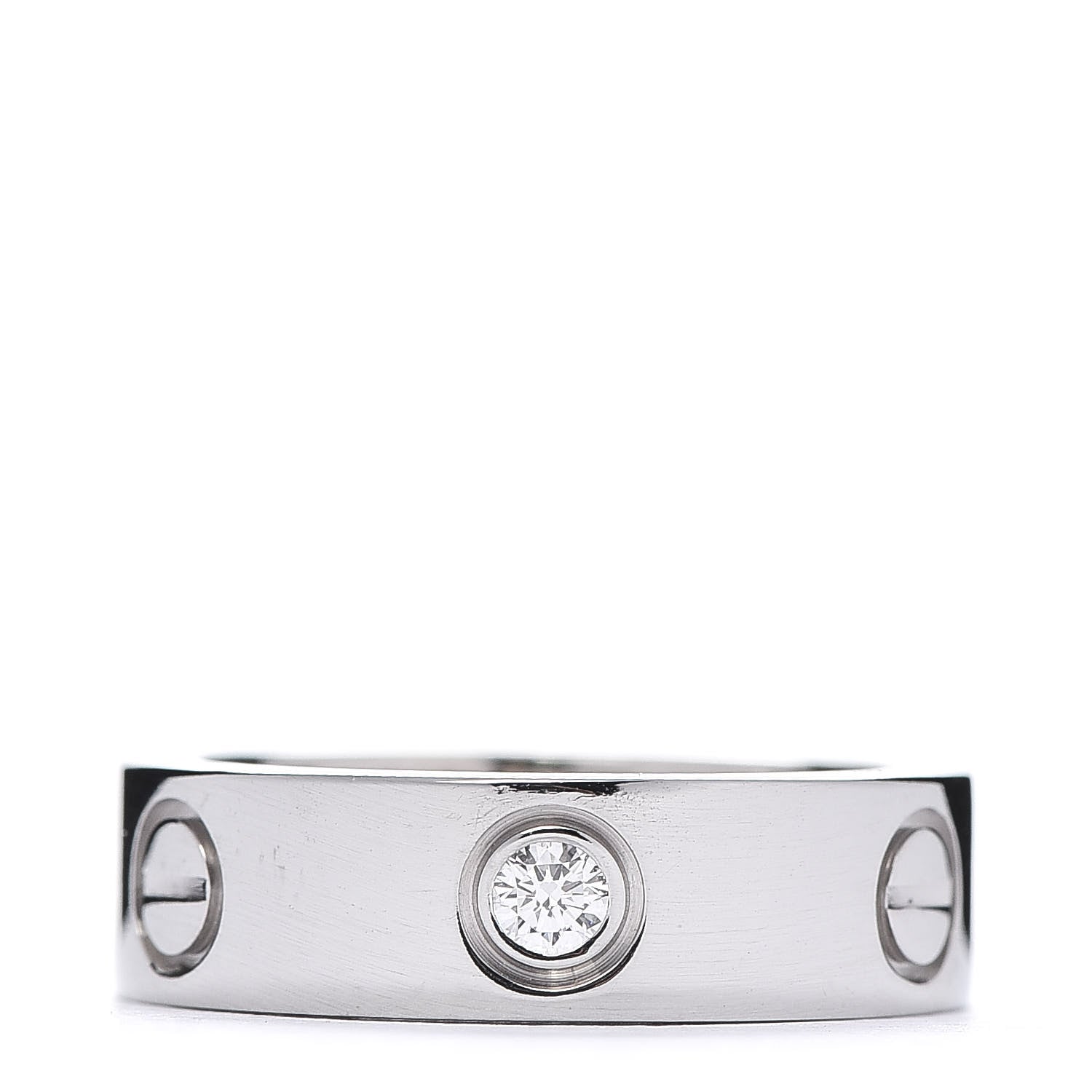 Cartier 18K White Gold 3 Diamond 5.5mm LOVE Ring 50 5.25 1 of 5