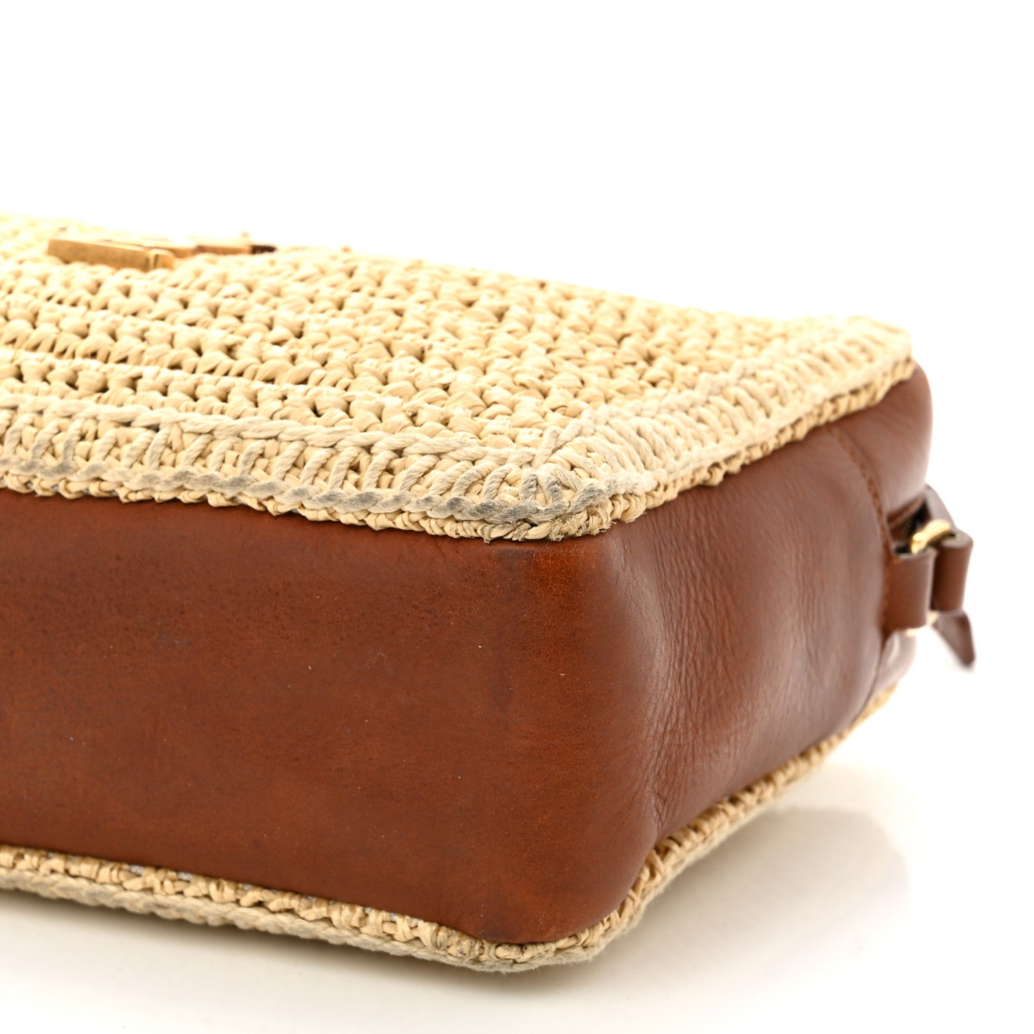 Saint Laurent Raffia Canvas Monogram Lou Camera Bag Beige Brown 10 of 18