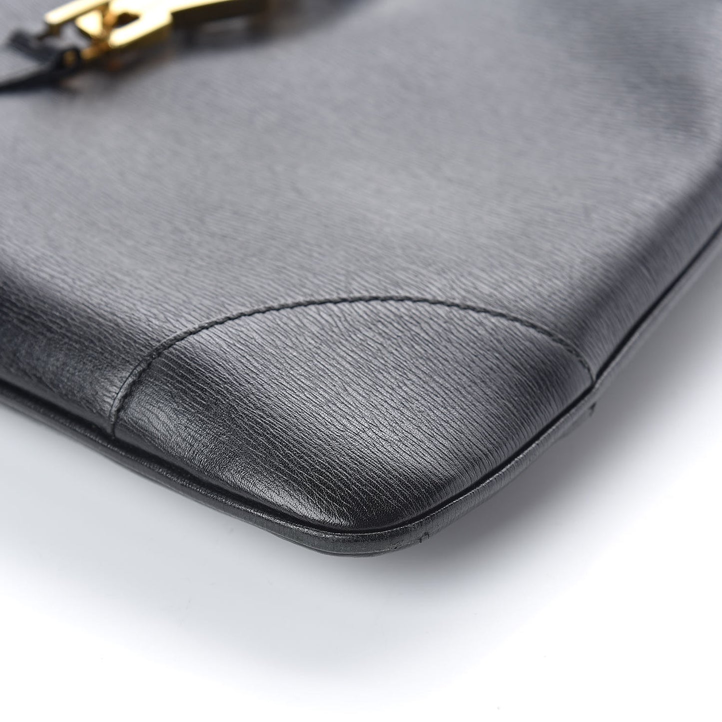 Calfskin Bamboo Handle Shoulder Bag Black
