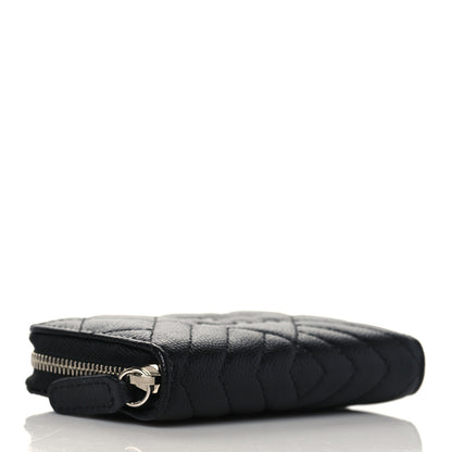 Chanel Caviar Quilted Diamond CC Zip Around Coin Purse Black 4 of 9