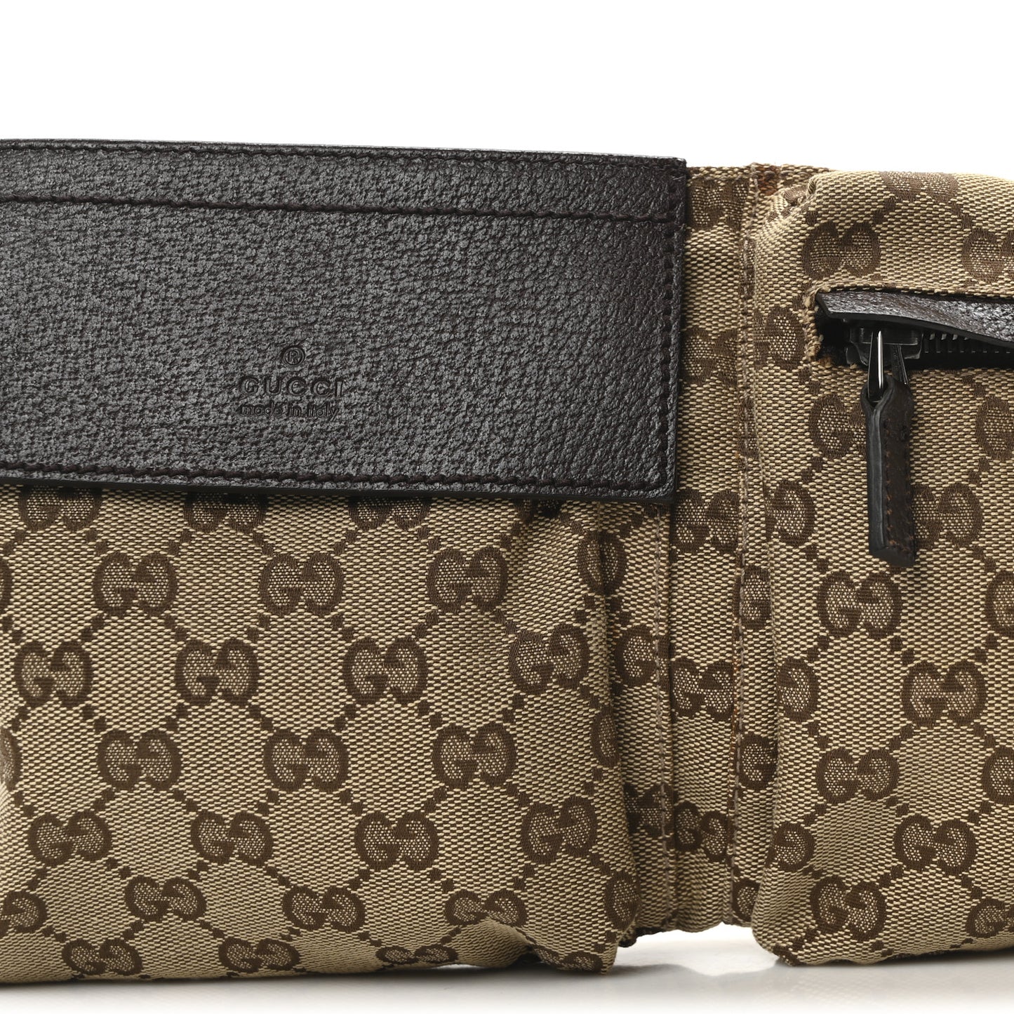 Monogram Web Belt Bag Dark Brown