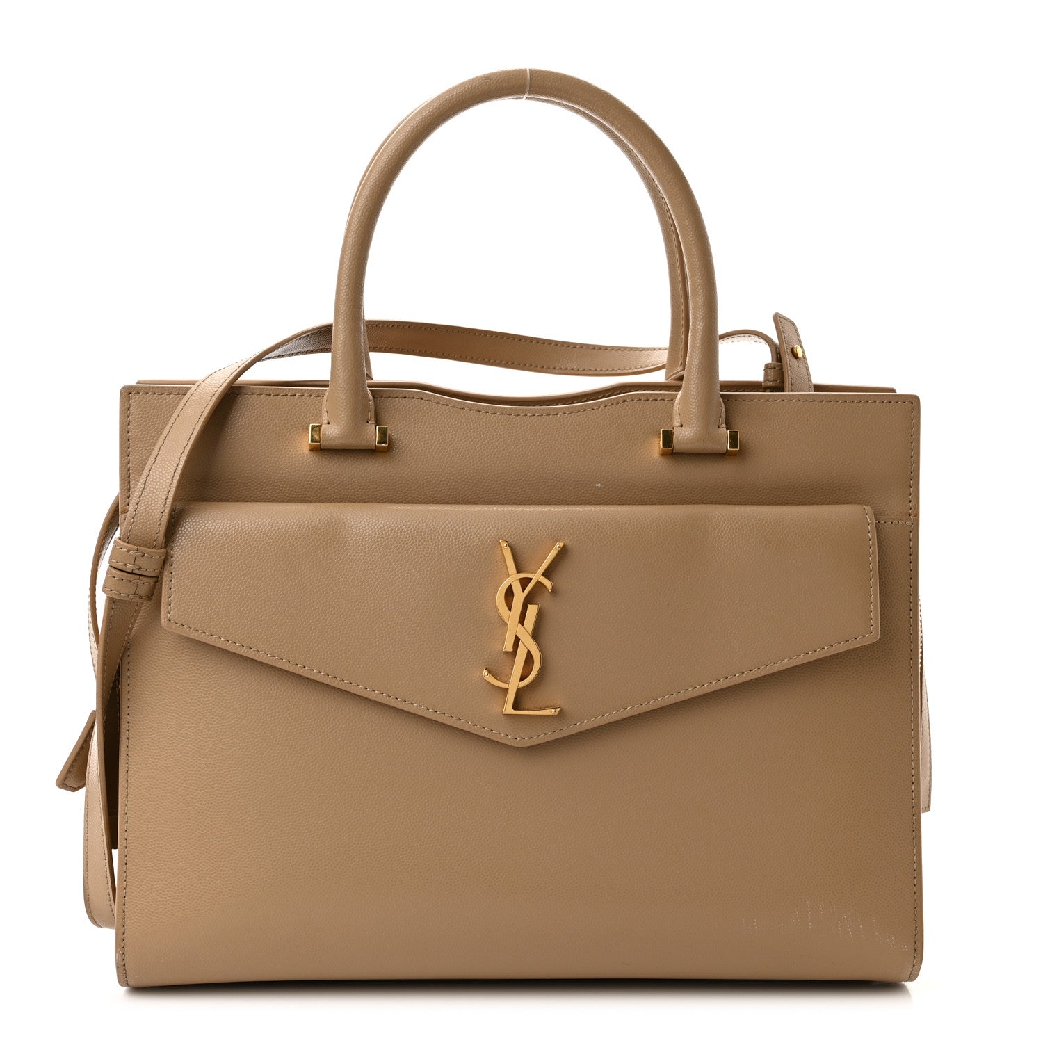 Saint Laurent Grain De Poudre Medium Uptown Tote Dark Latte 1 of 13