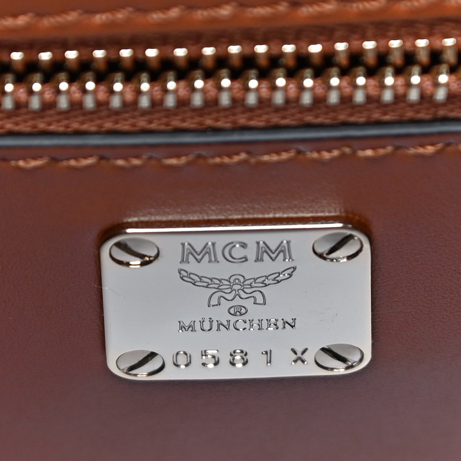 MCM Calfskin Milano Shoulder Bag Red Brown Black 6 of 12