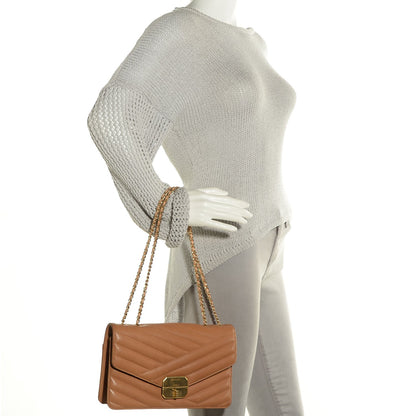Chanel Calfskin Chevron Gabrielle Flap Brown 3 of 8