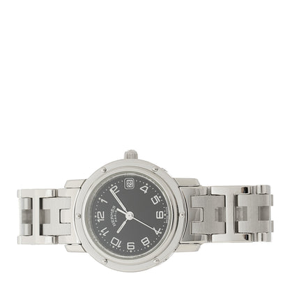 Hermes Stainless Steel 24mm Clipper Quartz Watch Black 2 of 4